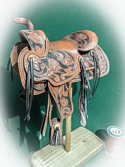Miniature saddle. western style.